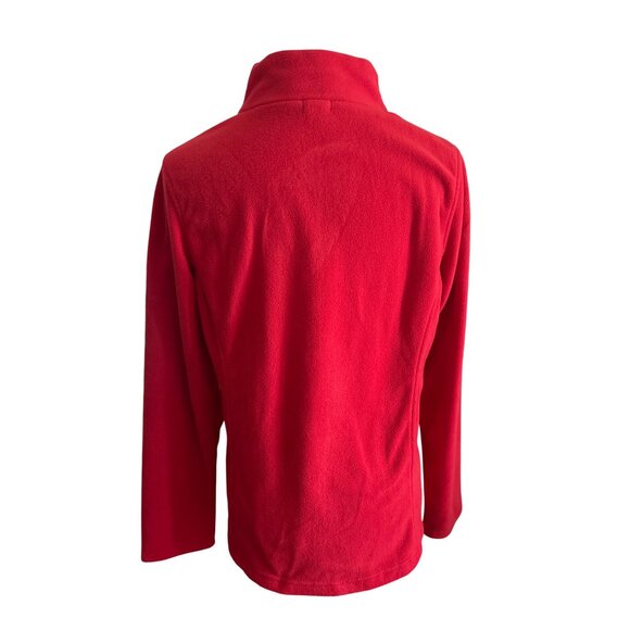 Lands End Womens Red Fleece Turtleneck Pullover Top Size Medium (10-12) - Picture 2 of 6